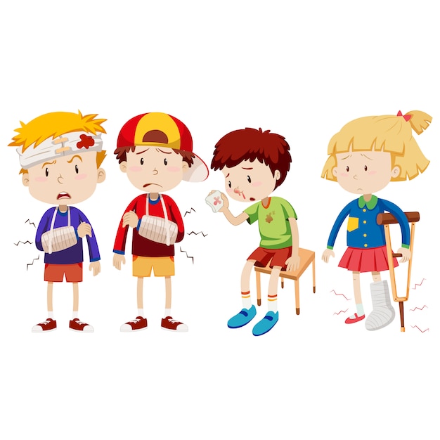 Premium Vector | Kids injured collection