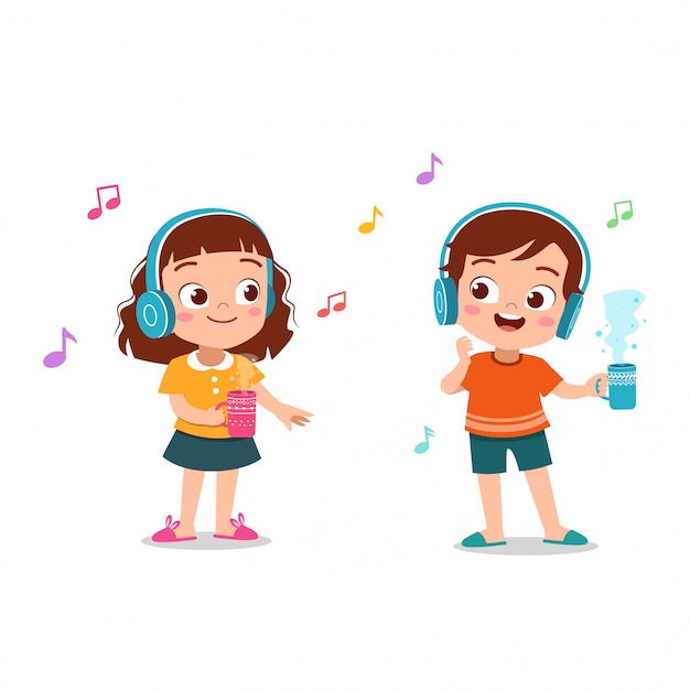 listening to music clipart