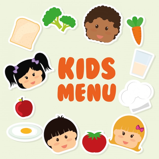 Kids Menu Design Premium Vector