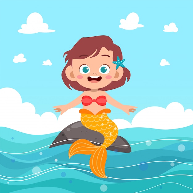 Download Premium Vector | Kids mermaid