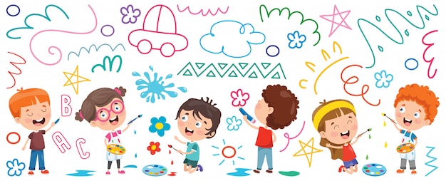 Premium Vector Kids Painting Banner