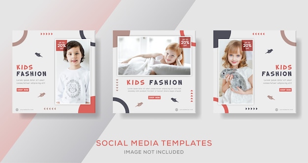 Premium Vector | Kids store fashion sale banner template post.