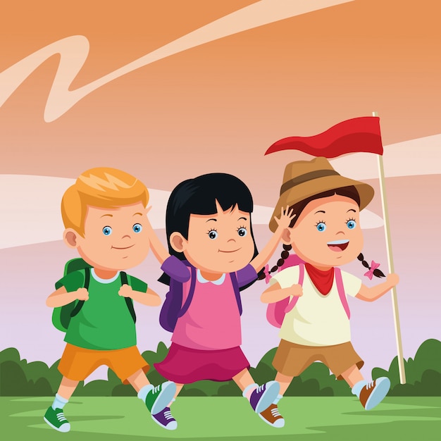 Download Free Vector | Kids and summer camp cartoons