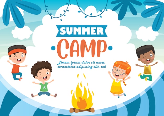 Download Kids summer camp Vector | Premium Download