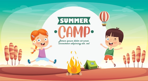 Download Kids summer camp Vector | Premium Download
