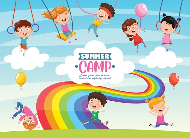 Download Premium Vector | Kids summer camp