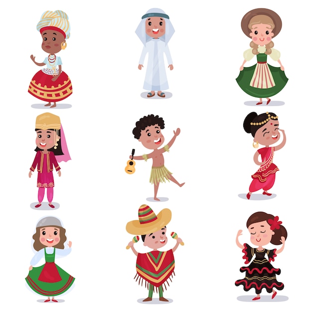 national costumes of different countries with names