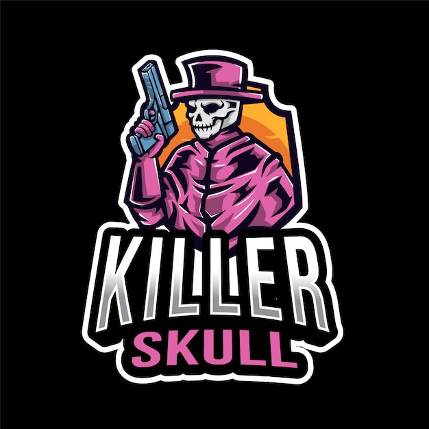 Premium Vector | Killer skull esport logo