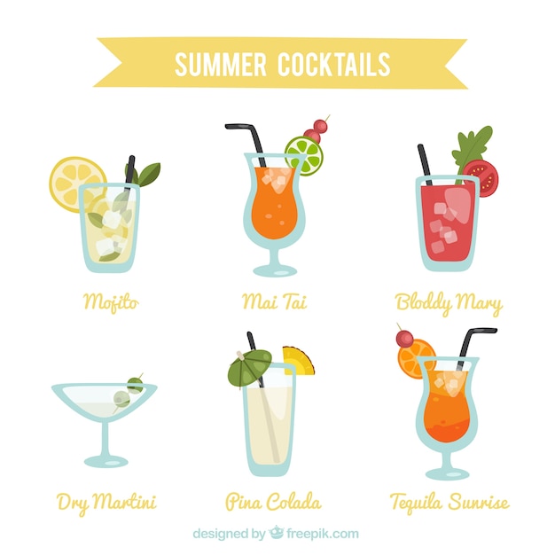 Download Free Vector | Kind of summer drinks