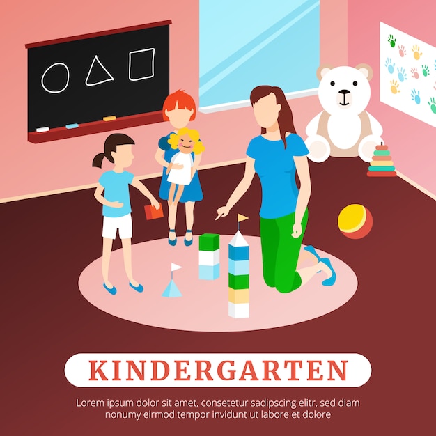 Free Vector | Kindergarten poster illustration