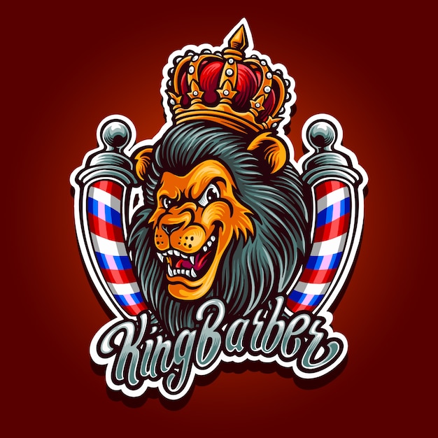 Premium Vector | King barber mascot logo