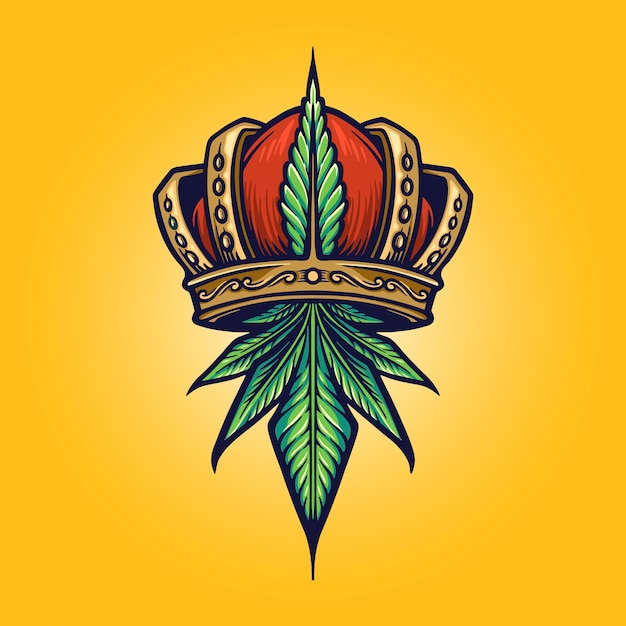 Premium Vector | King cannabis logo weed shop and company illustrations