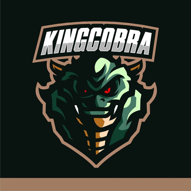 Download King cobra mascot logo gaming vector template | Premium Vector