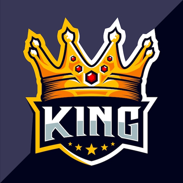 Premium Vector | King crown esport logo design