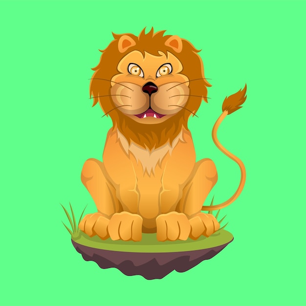 Premium Vector The King Of The Jungle S Cartoon Mascot The Lion