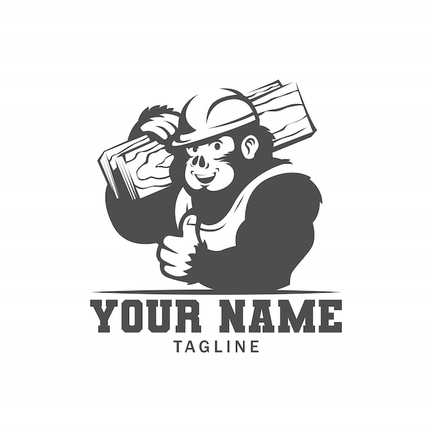 Download Premium Vector | King kong construction black and white ...