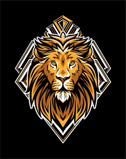 Download Premium Vector | King lion head with geometric badge