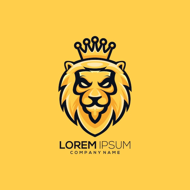 Premium Vector | King lion logo template