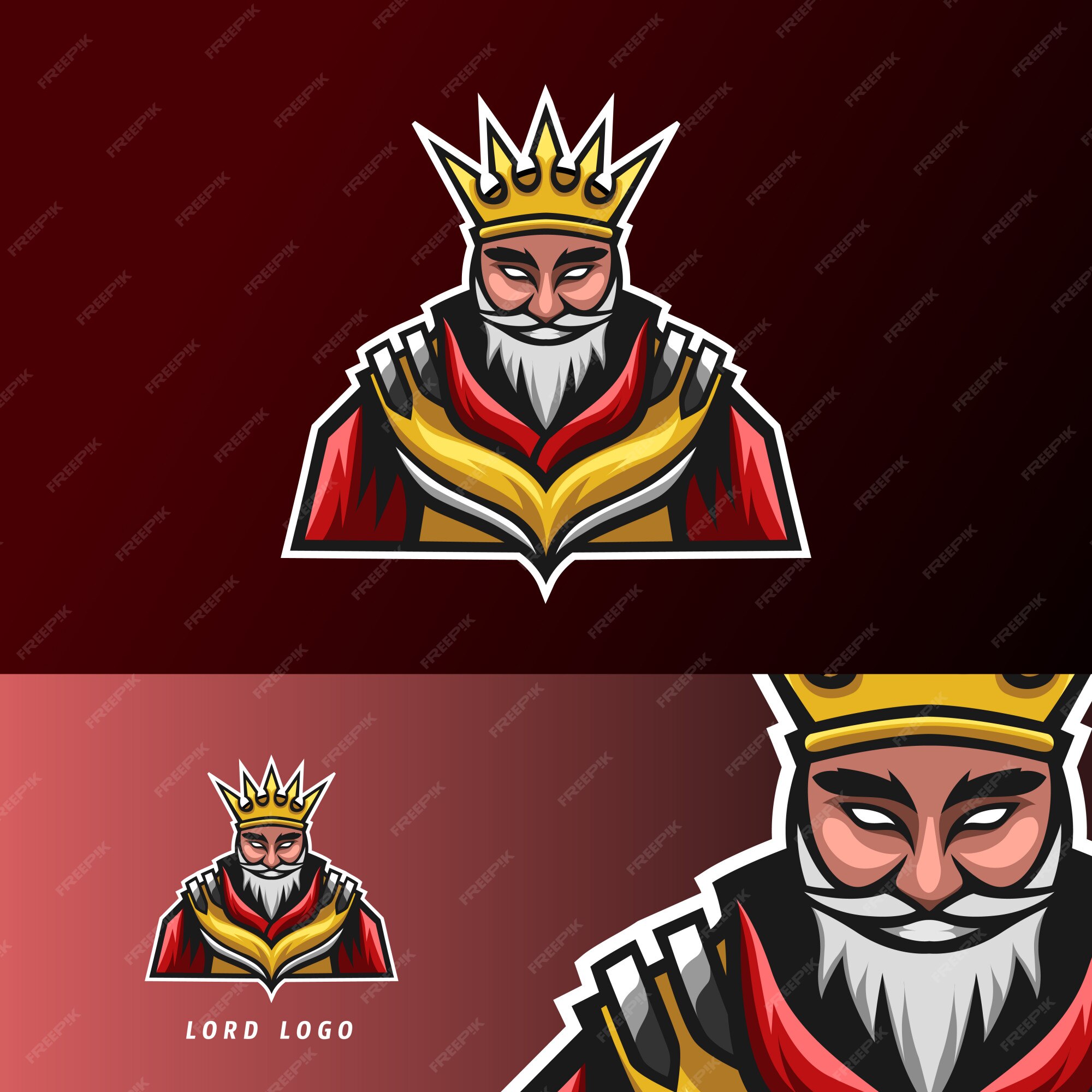 Premium Vector | King lord sport esport logo design template with armor ...