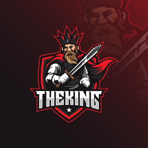 King mascot logo | Premium Vector