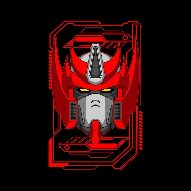 Premium Vector | King robot head illustration