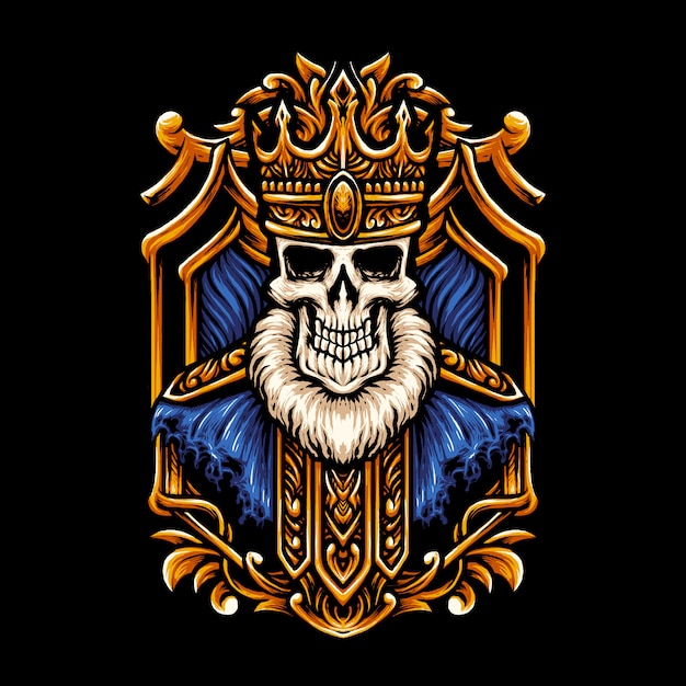 Download King skull head illustration | Premium Vector