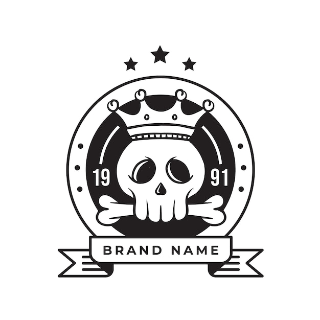 Premium Vector | King skull vintage retro logo for business and community