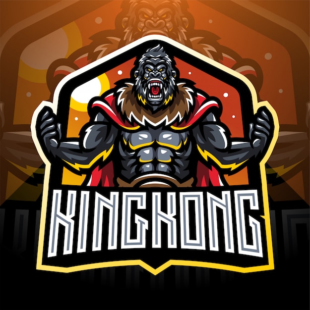 Kingkong esport  mascot logo  desain  Premium Vector