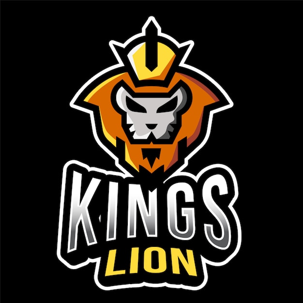 Premium Vector | Kings lion esport logo template