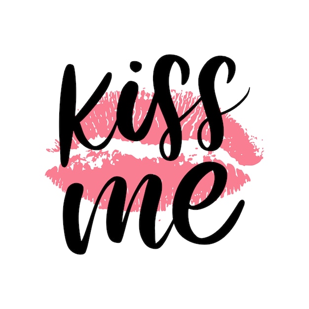 Premium Vector | Kiss me hand lettering