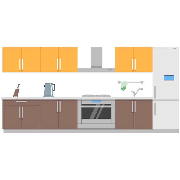 Premium Vector Kitchen Interior Vector Home Cooking Room Illustration