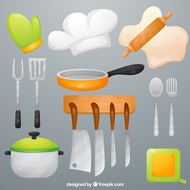 View Detail Kitchen utensils set | Free Vector Design Interior