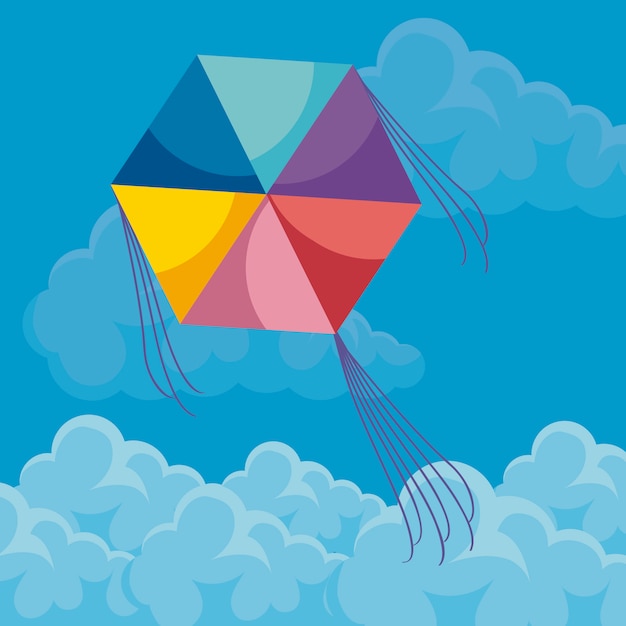 Premium Vector | Kite flying in the sky