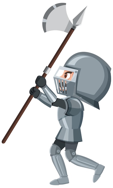 Premium Vector | Knight cartoon character on white background