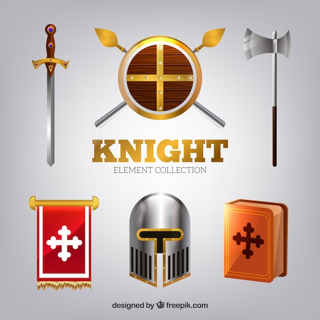 Download Free Knight Elements With Realistic Style Free Vector Use our free logo maker to create a logo and build your brand. Put your logo on business cards, promotional products, or your website for brand visibility.