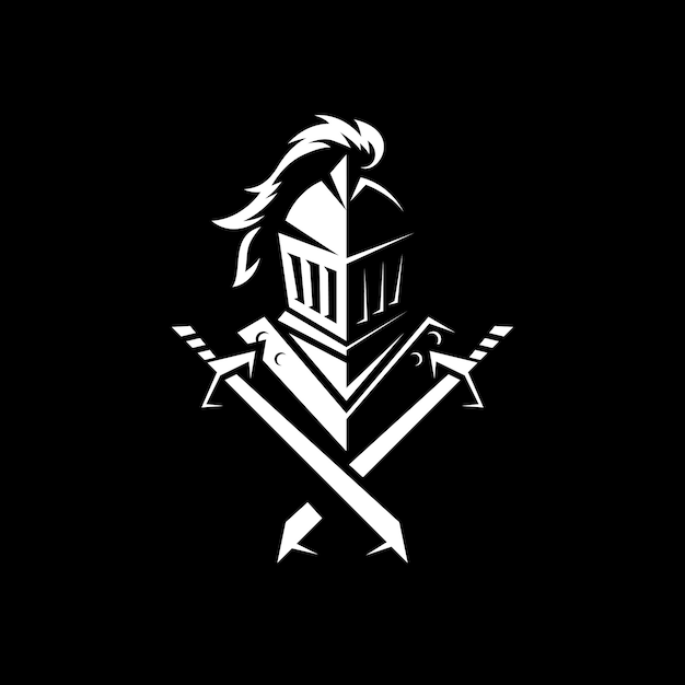 騎士のロゴデザインベクトルイラストテンプレート プレミアムベクター