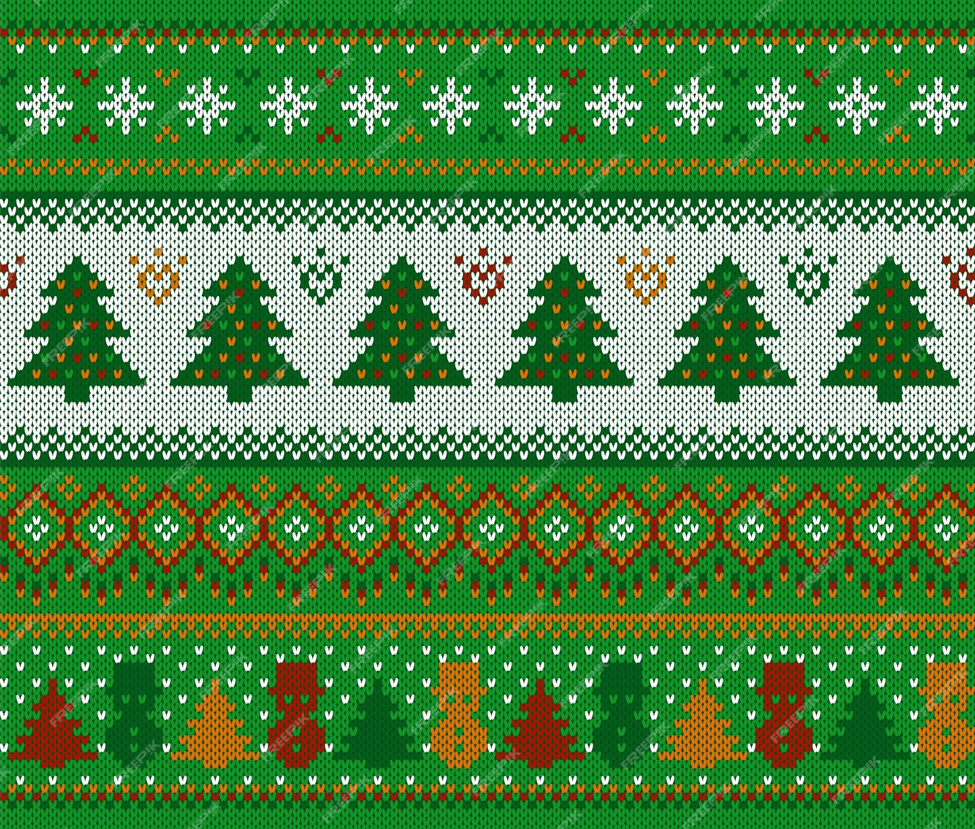 Premium Vector | Knit christmas pattern. xmas seamless background with ...