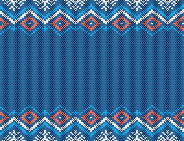 Premium Vector Knit Seamless Pattern Christmas Blue Texture Knitted Sweater Background Xmas 1223