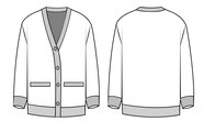 Premium Vector Knitted Cardigan Fashion Sketch Template