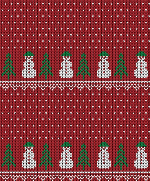 Premium Vector | Knitted christmas and new year pattern in cow. wool ...