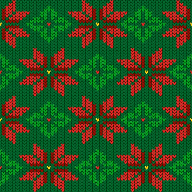 Free Vector Knitted christmas pattern template