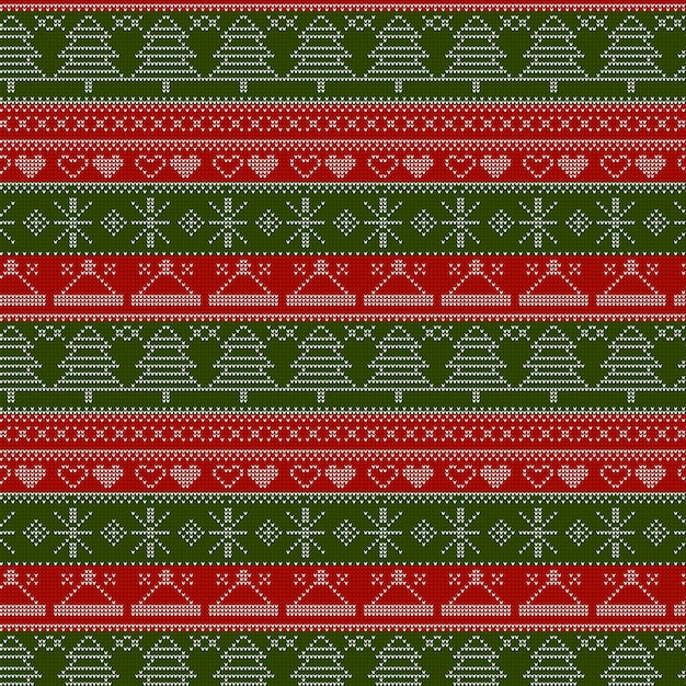 Free Vector Knitted christmas pattern