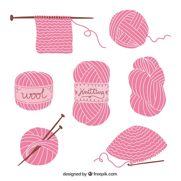 Knitting elements Vector Free Download