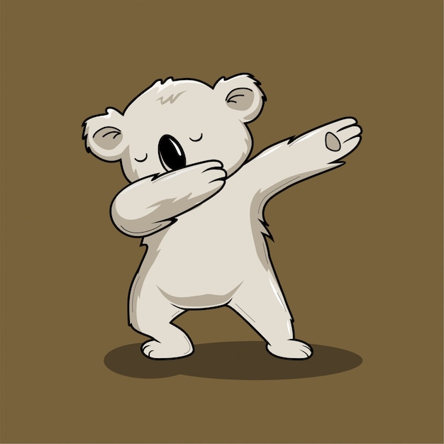 Premium Vector | Koala dabbing dance cartoon cute animals dab