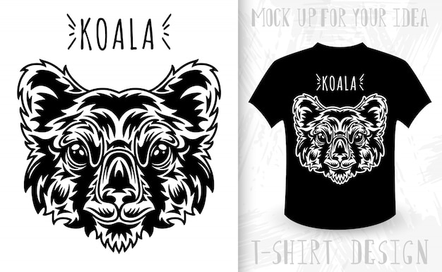 Download Free Koala Face Idea For T Shirt Print In Vintage Monochrome Style Use our free logo maker to create a logo and build your brand. Put your logo on business cards, promotional products, or your website for brand visibility.