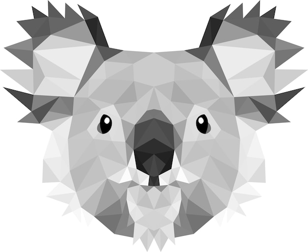 Premium Vector | Koala head in triangle spots, so cute everyone loves