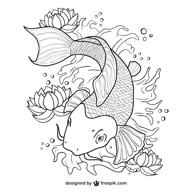 274+ Koi Fish Line Art SVG - Download Free SVG Cut Files | Free Picture
