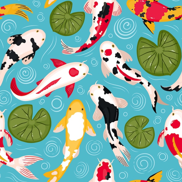 Premium Vector Koi fish pattern