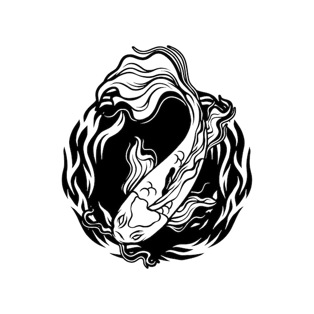 Premium Vector | Koi fish silhouette