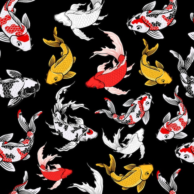 Premium Vector Koi seamless pattern